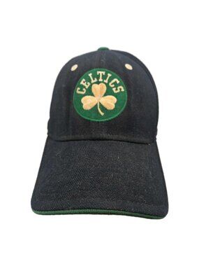 Adidas Boston Celtics NBA Cap Black Green S/M Stretch Fit Embroidered Logo